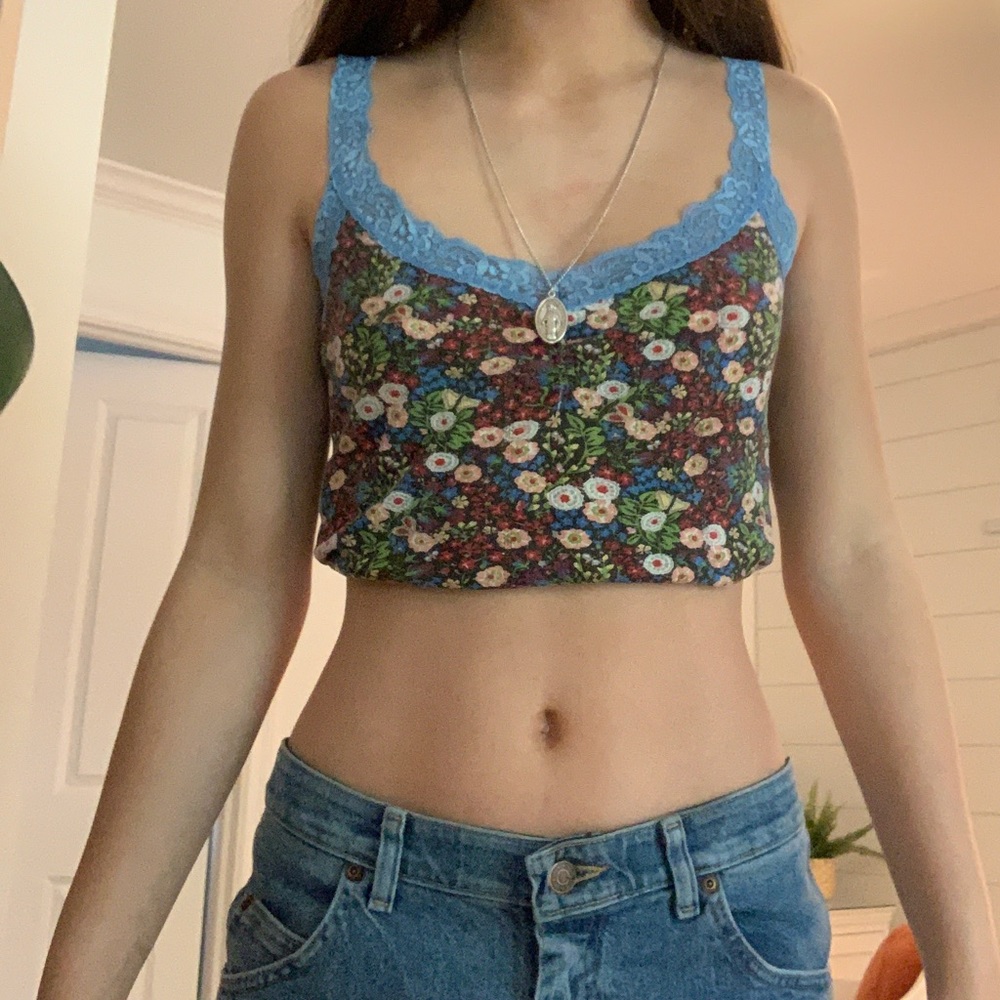 y2k lace pattern cami